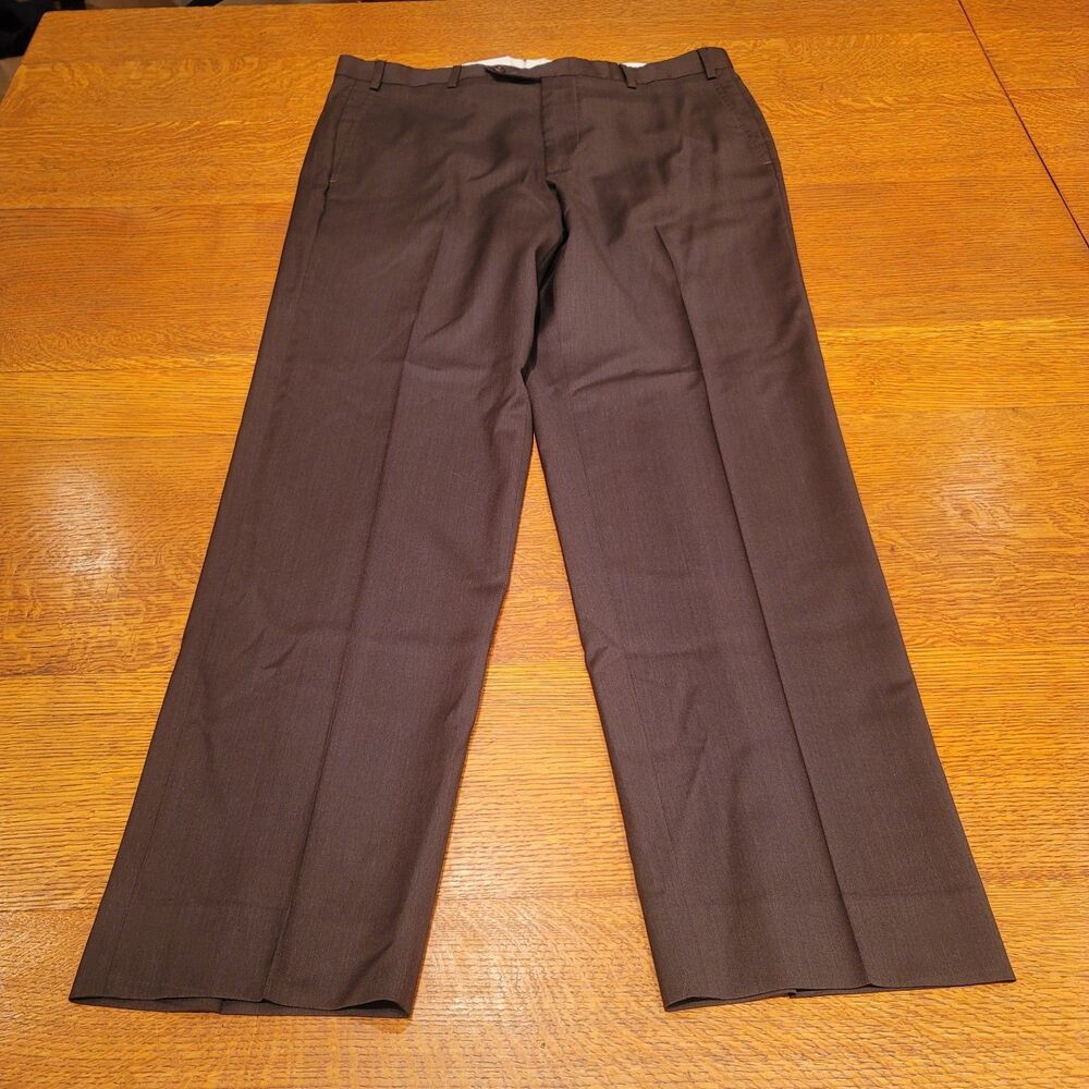 Zanella Made in Italy Todd Men's Dress Pants 100% Virgin Wool Brown 35